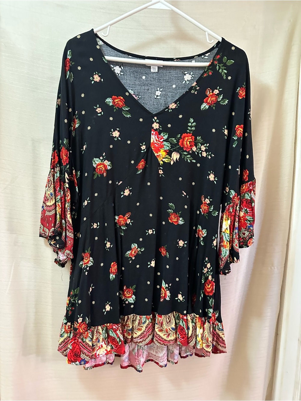 Avenue Floral Boho Paisley Bell Sleeve Tunic Top Dress Women’s 18/20 Plus Size
